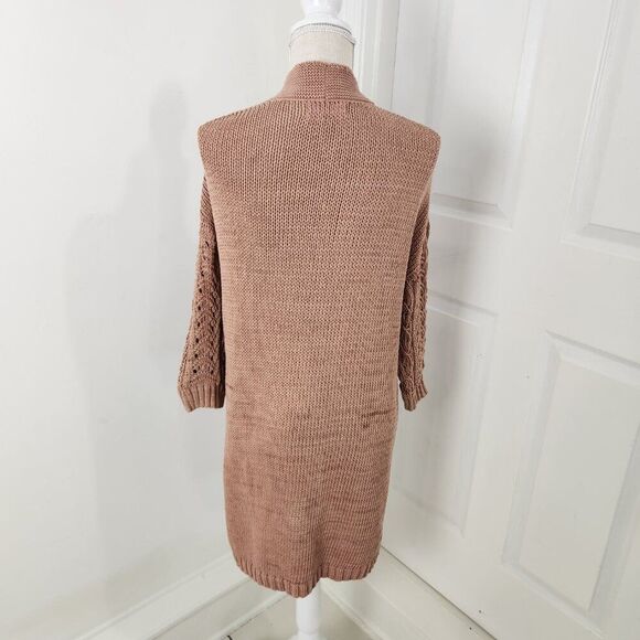 Johnny Was Sweater Womens M Neutral Beige Calme Cardigan Tunic Boho Western - Picture 4 of 13